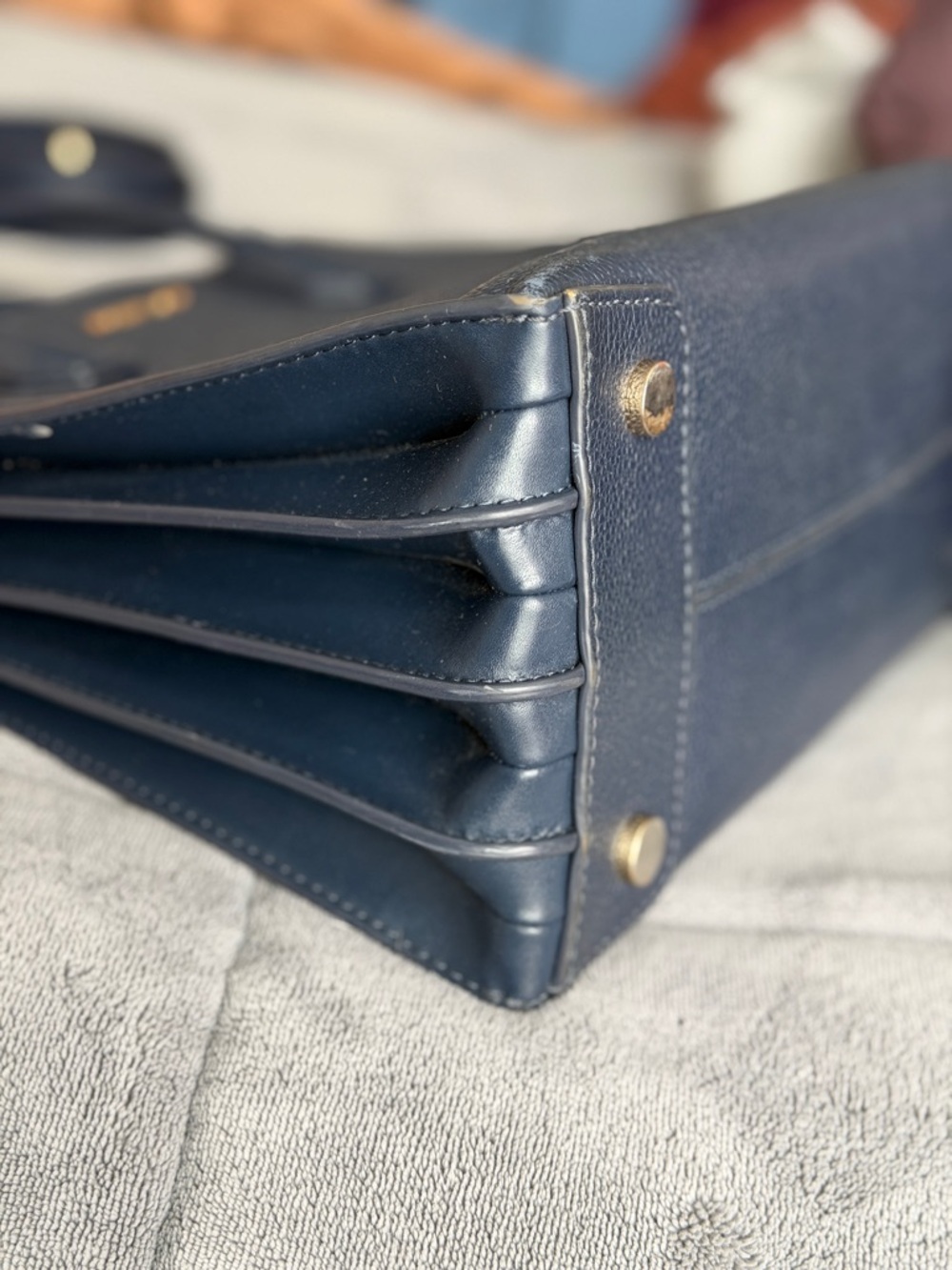 Michael Kors Mercer Pebbled Leather Tote - Admiral Blue - Picture 5 of 8